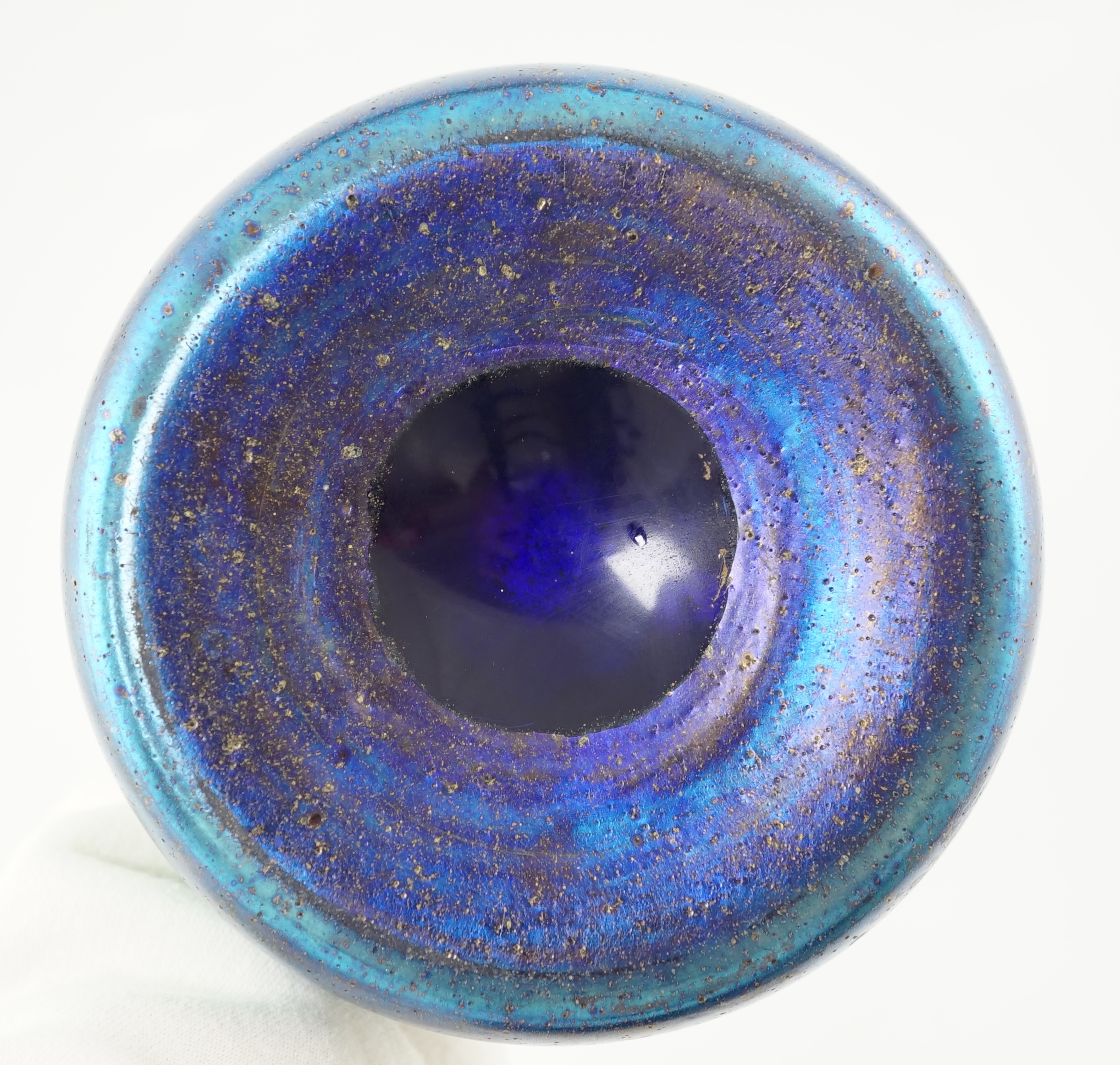 A tall Loetz Art Nouveau iridescent glass vase, c.1901, the design by Robert Holubetz, student of Koloman Moser